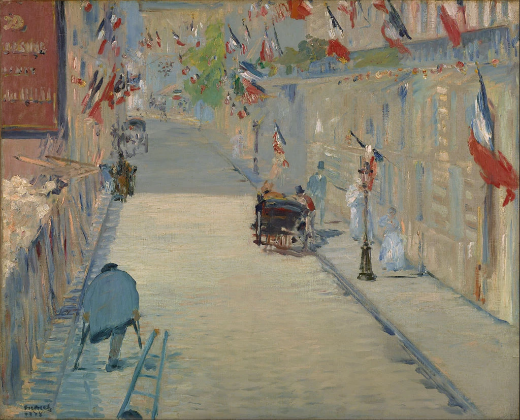  191-Édouard Manet, La Rue Mosnier con le bandiere, 1878- Getty Center di Los Angeles 